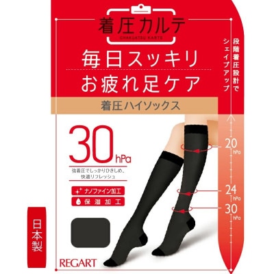 【メディックピエドシリーズ】着圧ハイソックス Sサイズ ブラック