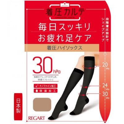 【メディックピエドシリーズ】着圧ハイソックスSサイズ ベージュ