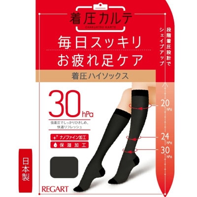 【メディックピエドシリーズ】着圧ハイソックスMサイズ ブラック