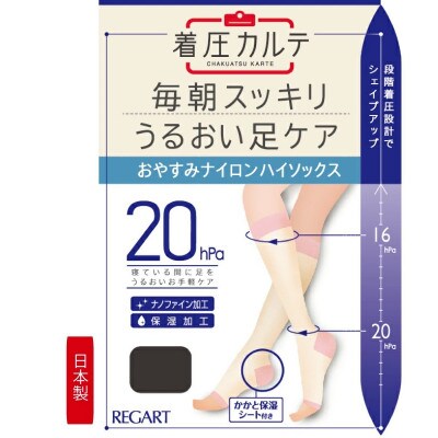 【メディックピエドシリーズ】おやすみナイロンハイソックス Mサイズ ブラック