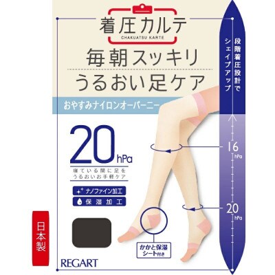 【メディックピエドシリーズ】おやすみナイロンオーバーニー Sサイズ オフホワイト