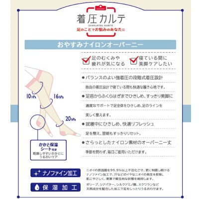 【メディックピエドシリーズ】おやすみナイロンオーバーニー Mサイズ ブラック