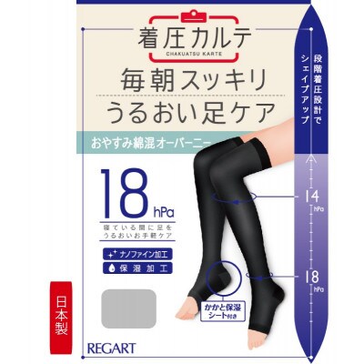 【メディックピエドシリーズ】 おやすみ綿混オーバーニーMサイズ グレー