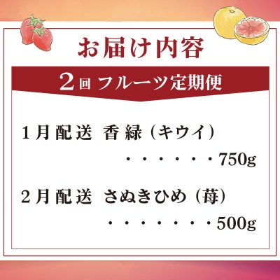 【発送月固定定期便】フルーツ定期便 Cコース (香緑キウイ いちご)香川県丸亀市全2回