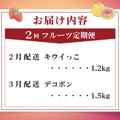 【発送月固定定期便】フルーツ定期便 Lコース (キウイっこ デコポン)全2回