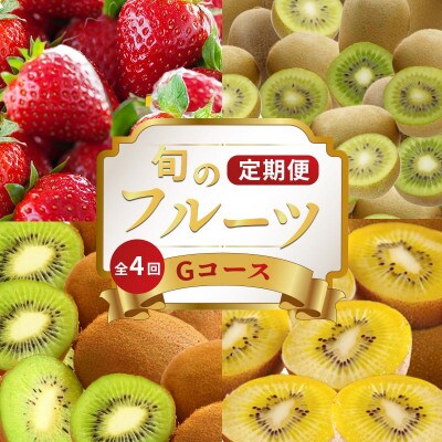 【発送月固定定期便】フルーツ定期便 Gコース(ゴールドキウイ キウイっこ 香緑 いちご)全4回