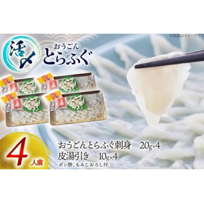 活〆 おうごんとらふぐ 刺身セット 4人前 [松永水産]