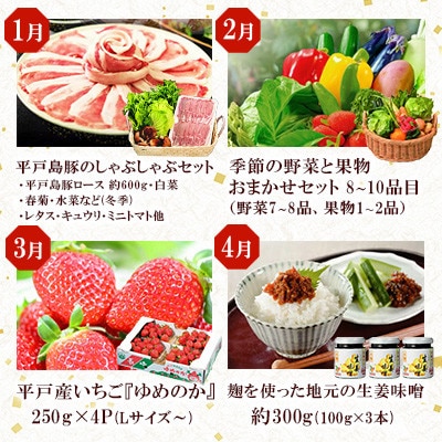 【発送月固定定期便】うまか定期便【山】～ひらど新鮮市場～全12回