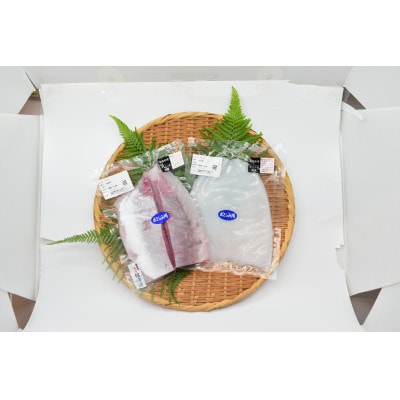 獲れたて旬魚の柵2種セット(刺身1種&イカ1種)(2～3人前)