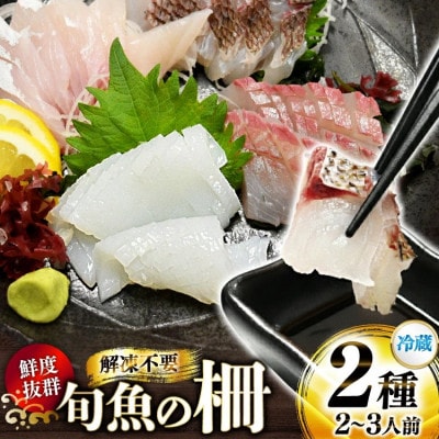 獲れたて旬魚の柵2種セット(刺身1種&イカ1種)(2～3人前)