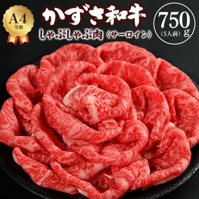 富津市産「かずさ和牛」しゃぶしゃぶ肉(サーロイン)750g/5人前【KVS-75】　F-25z