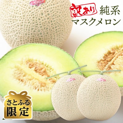 【さとふる限定】【訳あり】純系マスクメロン2玉　E-25