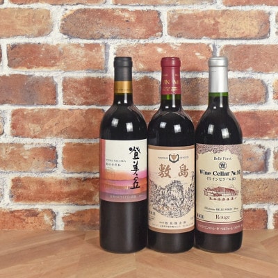 甲斐市産　赤ワイン飲み比べ　3本セット(AD-34)