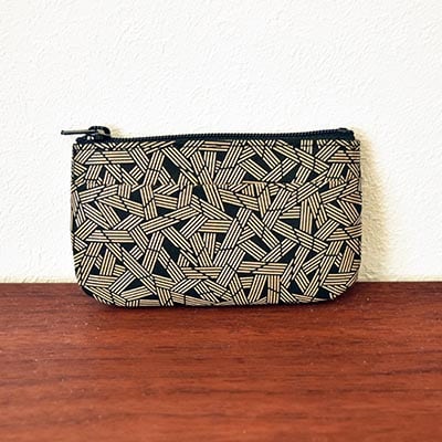 Katerial×印傳屋　上原勇七　バンブー柄小銭入れ&印鑑入れセット(黒革×白漆)