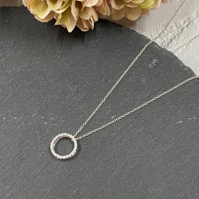 【tier】PT900ダイヤモンド　0.12ct　サークルネックレス