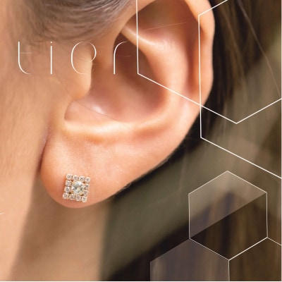 【tier】K10YGブルートパーズスターダストピアス