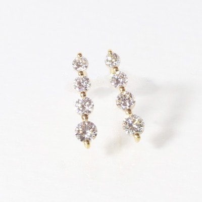 K18 0.32ct 4連ダイヤモンドピアス【BQ-14】 | 山梨県甲斐市