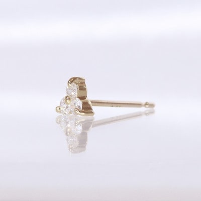 K10　0.12ct　フラワーピアス【BQ-13】
