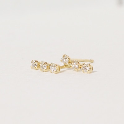 K18　0.14ct　ラインダイヤモンドピアス【BQ-44】
