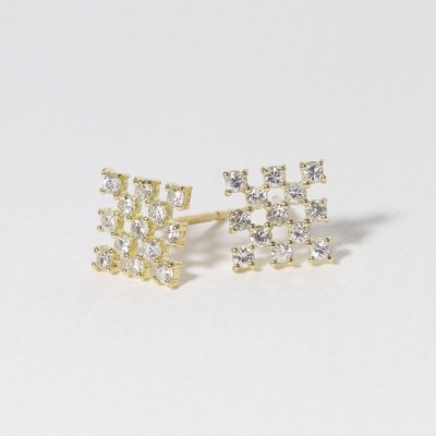 K18　0.28ct　シンメトリー　ダイヤモンドピアス【BQ-70】