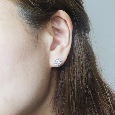 プラチナ　0.40ct　フラワーダイヤモンドピアス【BQ-71】