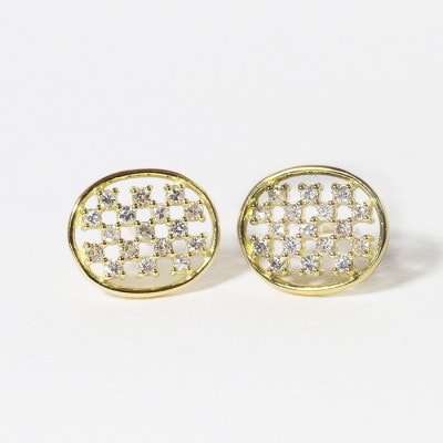 K18　0.22ct　楕円型　ダイヤモンドピアス【BQ-73】