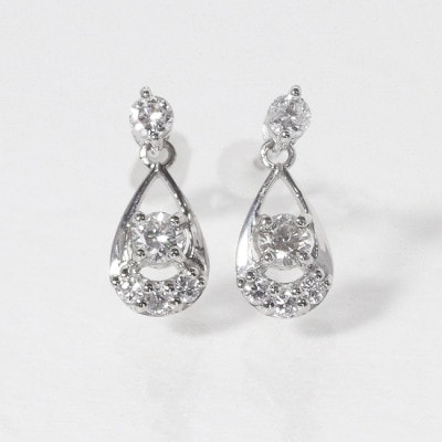 プラチナ　0.20ct　雫ダイヤモンドピアス【BQ-91】