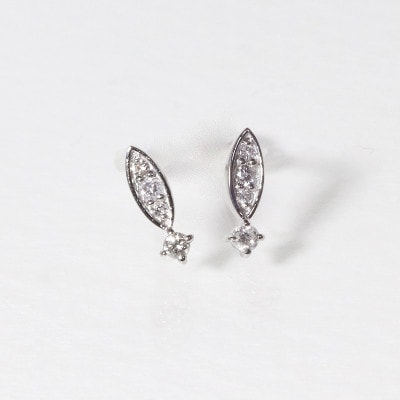 K18WG　0.08ct　ダイヤモンドピアス【BQ-101】