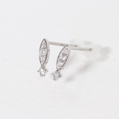 K18WG　0.08ct　ダイヤモンドピアス【BQ-101】