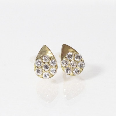 K18　0.14ct　しずくダイヤモンドピアス【BQ-111】