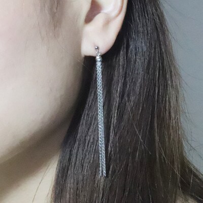 プラチナ　ミラーボールタッセルピアス【BQ-120】