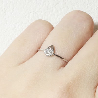 プラチナ　0.08ct　しずくダイヤモンドリング【BQ-78】#9