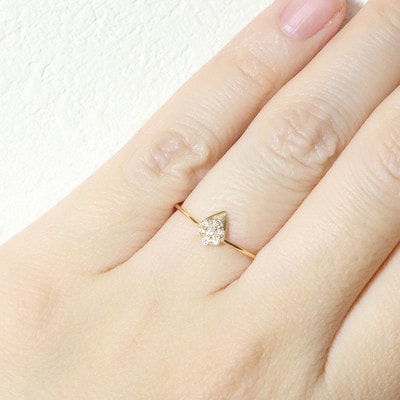 K18　0.08ct　しずくダイヤモンドリング【BQ-79】#13