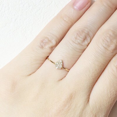 K18　0.10ct　しずくダイヤモンドリング【BQ-87】#5