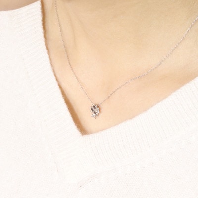 プラチナ　0.03ct　四つ葉クローバーダイヤモンドペンダント【BQ-141】