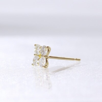 K18　0.50ct　フラワーダイヤモンドピアス【BQ-145】
