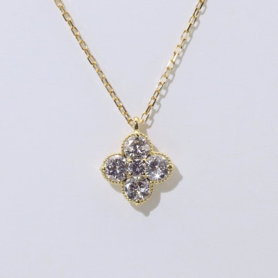 K18 0.50ct フラワーダイヤモンドペンダント【BQ-180】