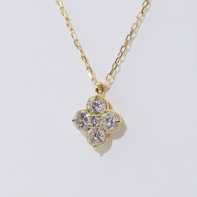 K18 0.50ct フラワーダイヤモンドペンダント【BQ-180】