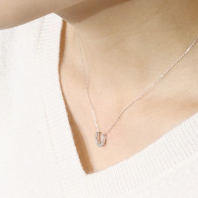 プラチナ 0.12ct 馬蹄ダイヤモンドペンダント【BQ-181】