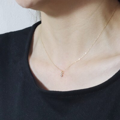 K18 0.15ct 2石ダイヤモンドペンダント【BQ-184】