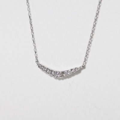 プラチナ 0.10ct ラインダイヤモンドネックレス【BQ-185】