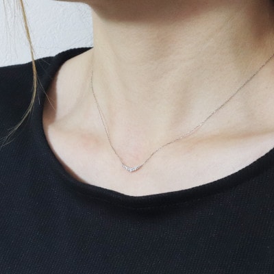 プラチナ 0.10ct ラインダイヤモンドネックレス【BQ-185】