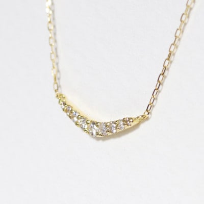 K18 0.10ct ラインダイヤモンドネックレス【BQ-186】