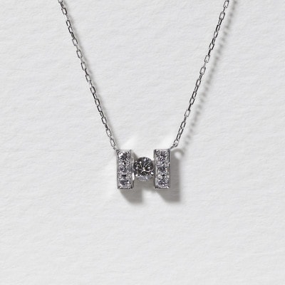 プラチナ 0.15ct H字ネックレス【BQ-191】
