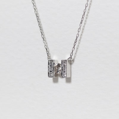 プラチナ 0.15ct H字ネックレス【BQ-191】