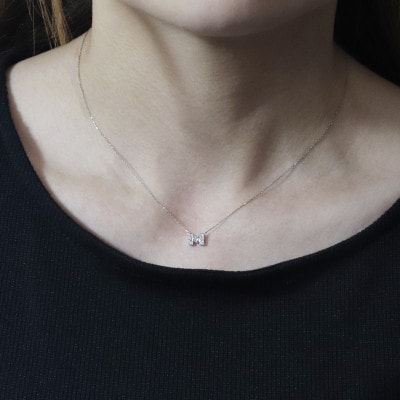 プラチナ 0.15ct H字ネックレス【BQ-191】
