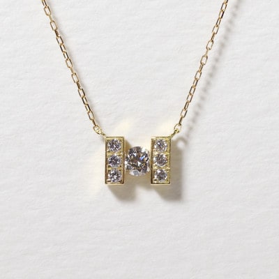 K18 0.15ct H字ネックレス【BQ-192】