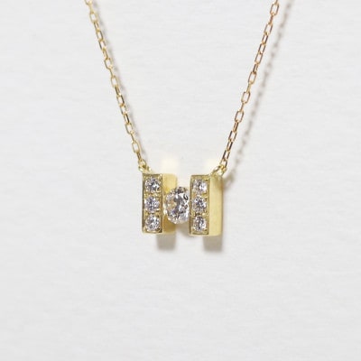 K18 0.15ct H字ネックレス【BQ-192】