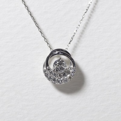 プラチナ 0.25ct 丸型デザインペンダント【BQ-193】
