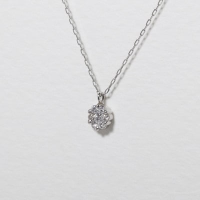 プラチナ 0.10ct フラワーダイヤモンドネックレス【BQ-195】